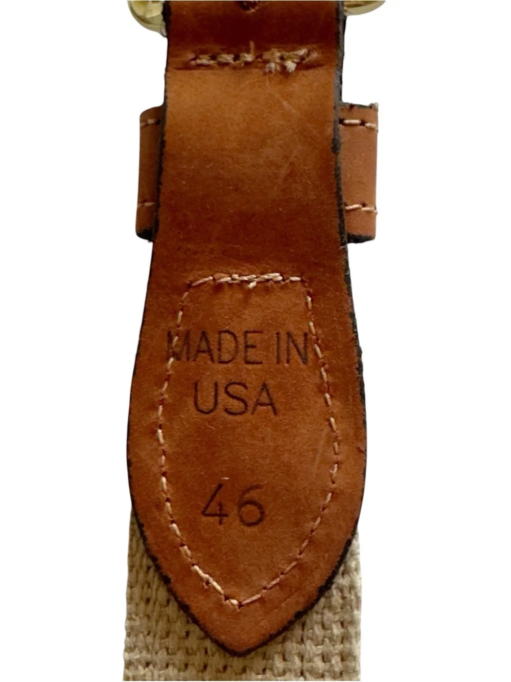 Zep-Pro Dolphin Mahi-Mahi Embroidered Nubuck Tan Leather Men’s 46 Belt USA